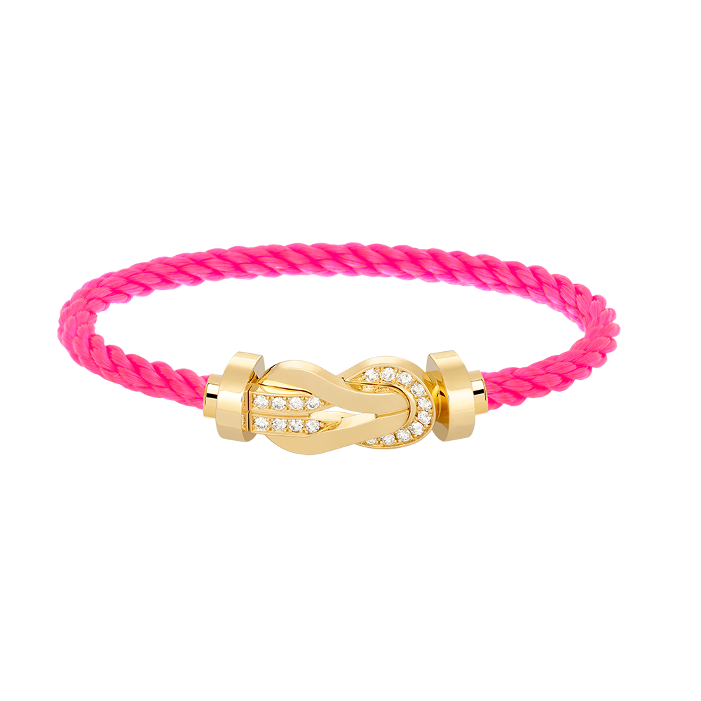 [AURORA]CHANCE LARGE 8 FIGURE BUCKLE HALF DIAMOND BRACELET GOLD
