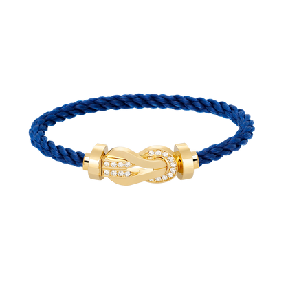 [AURORA]CHANCE LARGE 8 FIGURE BUCKLE HALF DIAMOND BRACELET GOLD
