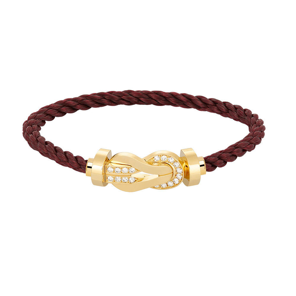 [AURORA]CHANCE LARGE 8 FIGURE BUCKLE HALF DIAMOND BRACELET GOLD