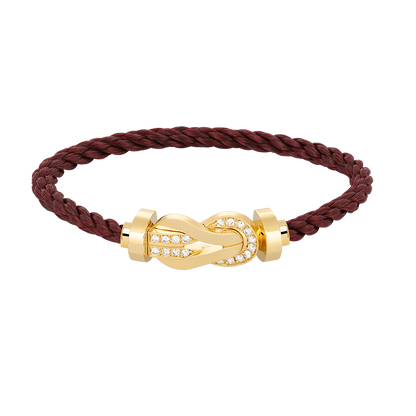 [AURORA]CHANCE LARGE 8 FIGURE BUCKLE HALF DIAMOND BRACELET GOLD