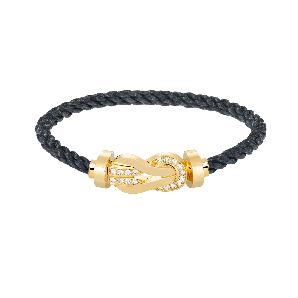 [AURORA]CHANCE LARGE 8 FIGURE BUCKLE HALF DIAMOND BRACELET GOLD