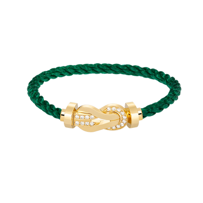 [AURORA]CHANCE LARGE 8 FIGURE BUCKLE HALF DIAMOND BRACELET GOLD
