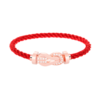 [AURORA]CHANCE LARGE 8 FIGURE BUCKLE HALF DIAMOND BRACELET ROSE GOLD