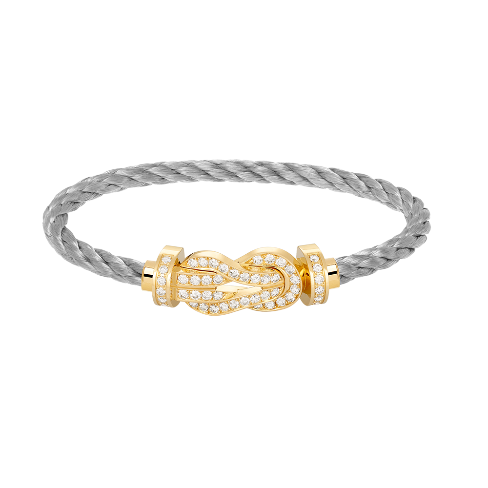 [AURORA]CHANCE LARGE 8 FIGURE BUCKLE FULLDIAMOND BRACELET GOLD