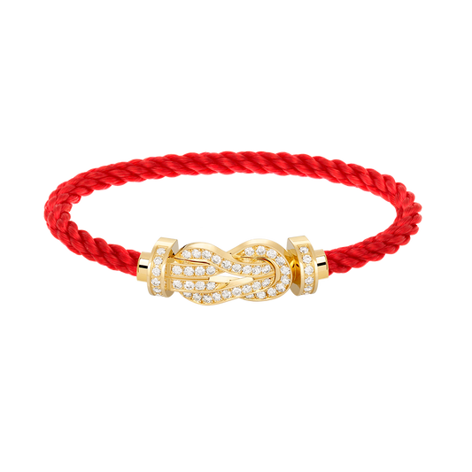 [AURORA]CHANCE LARGE 8 FIGURE BUCKLE FULLDIAMOND BRACELET GOLD