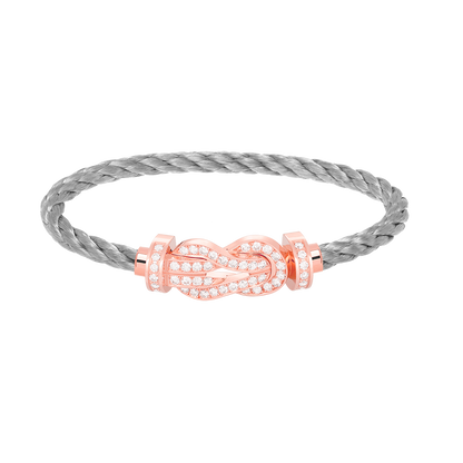 [AURORA]CHANCE LARGE 8 FIGURE BUCKLE FULL DIAMOND BRACELET ROSE GOLD