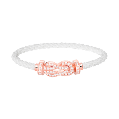 [AURORA]CHANCE LARGE 8 FIGURE BUCKLE FULL DIAMOND BRACELET ROSE GOLD