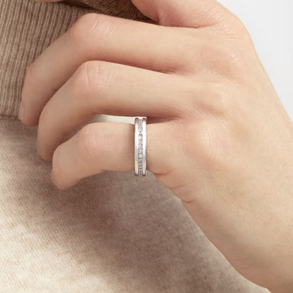 [AURORA]ZERO 1 ONE-BAND PAVED DIAMONDS ON THE SPIRAL RING