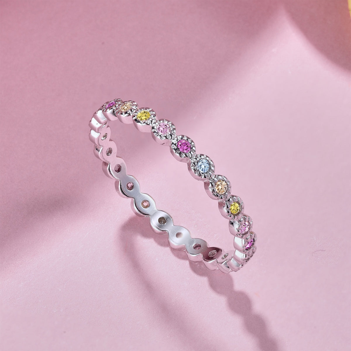 [AURORA]Radiant Sparkling Round Cut Daily Ring