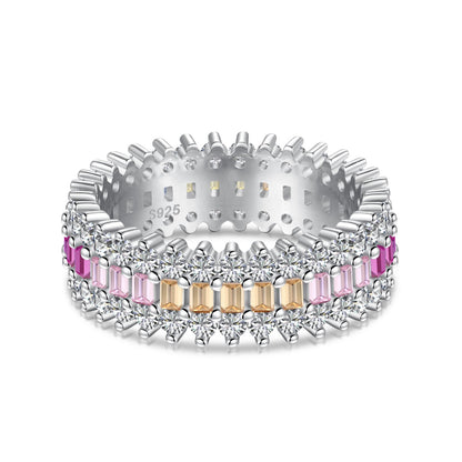 [AURORA]Ornate Colorful Radiant Cut Daily Ring