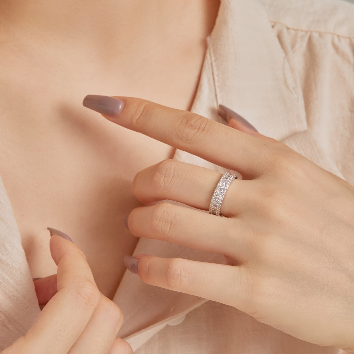 [AURORA]Delicate Colorful Round Cut Daily Ring
