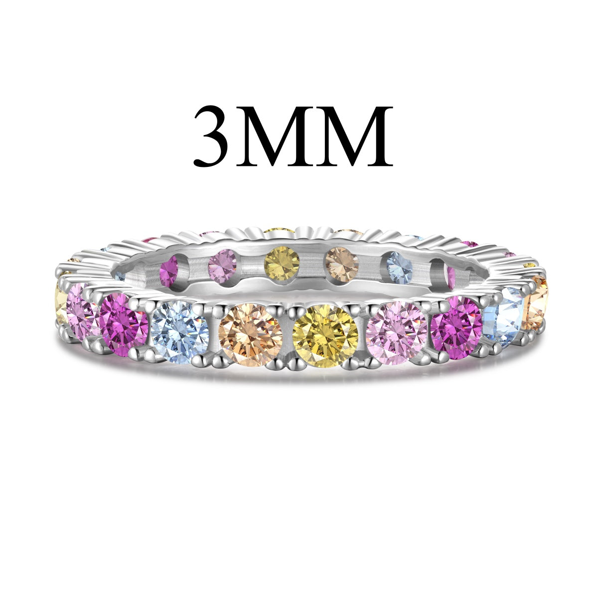 [AURORA]Dazzling Lustrous Round Cut Tennis Ring
