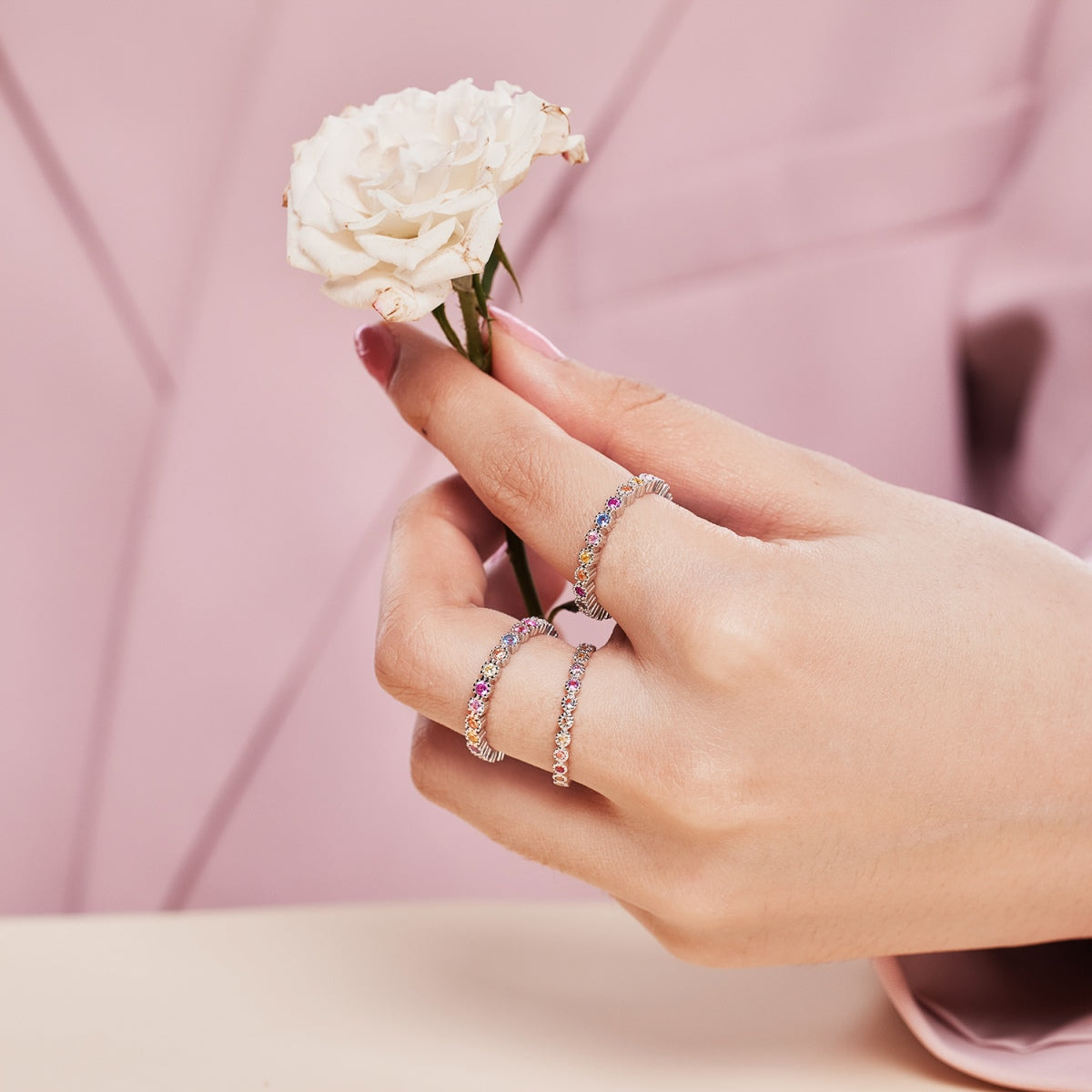 [AURORA]Unique Scintillating Round Cut Daily Ring