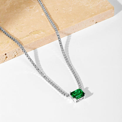[AURORA]4.0 Carat Elegant Radiant Cut Necklace
