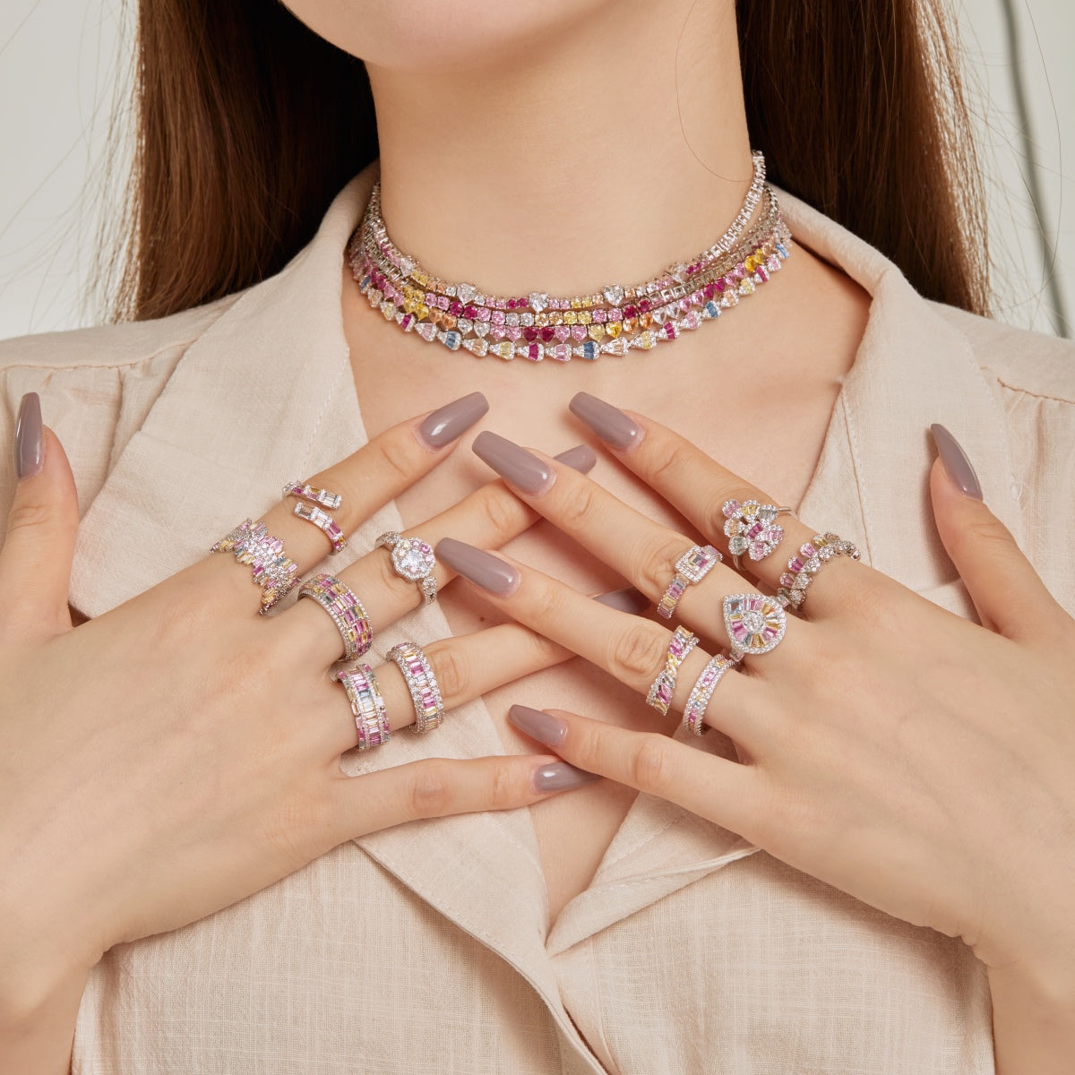 [AURORA]Exquisite Colorful Radiant Cut Party Ring