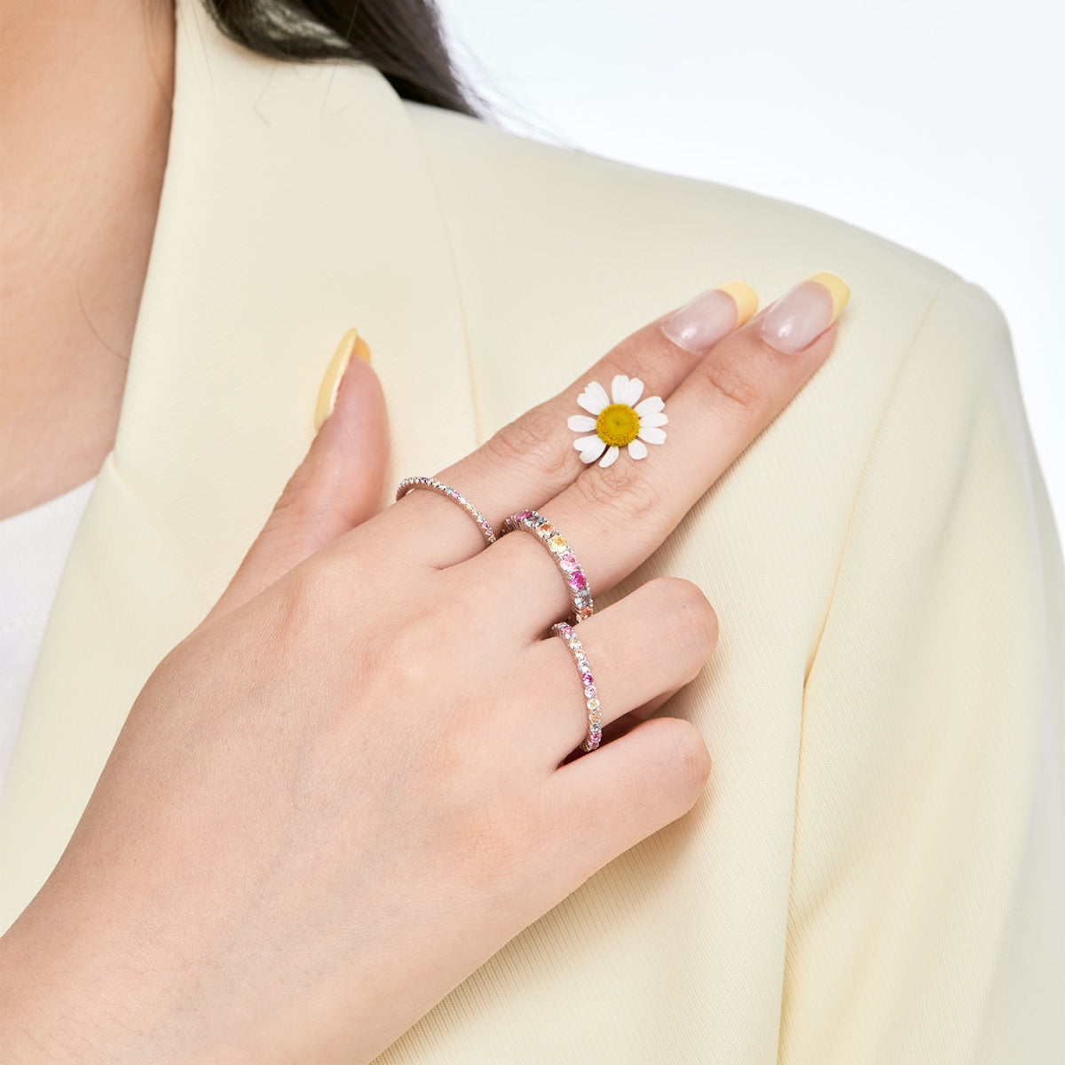 [AURORA]Elegant Vivid Round Cut Daily Ring