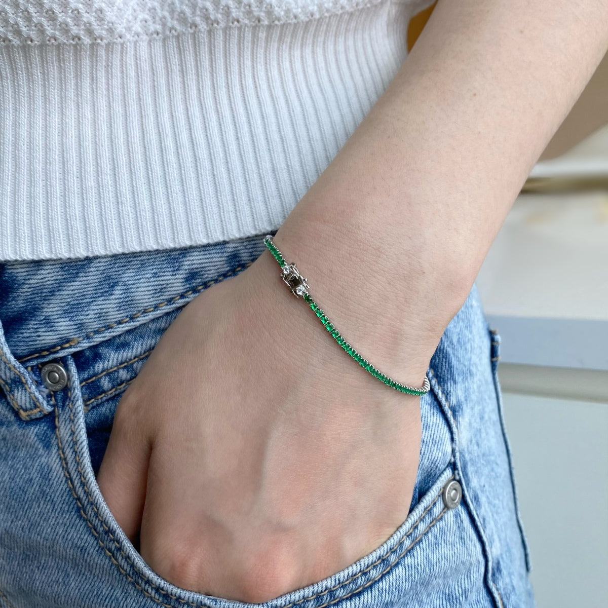 [AURORA]Dazzling Colorful Round Cut Daily Bracelet