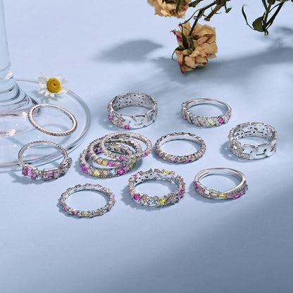 [AURORA]Dazzling Lustrous Round Cut Tennis Ring