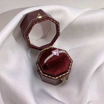 [AURORA]0.5 Carat CaratEternity Charming Heart Shape Lover Ring