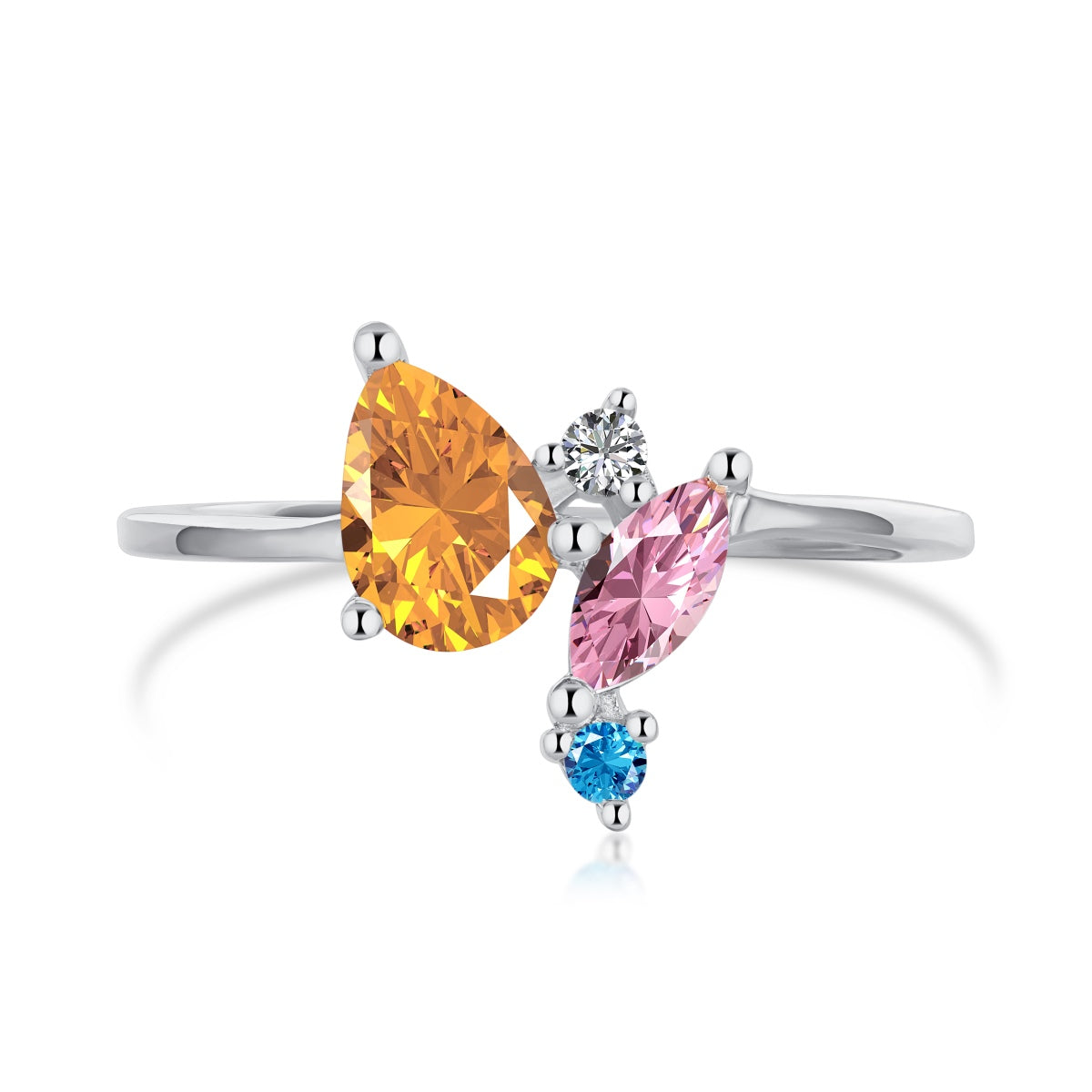 [AURORA]Radiant Colorful Multi Cut Daily Ring