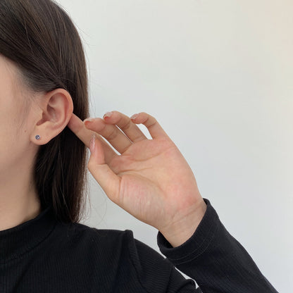 [AURORA]Sparkling Colorful Round Shape Earrings