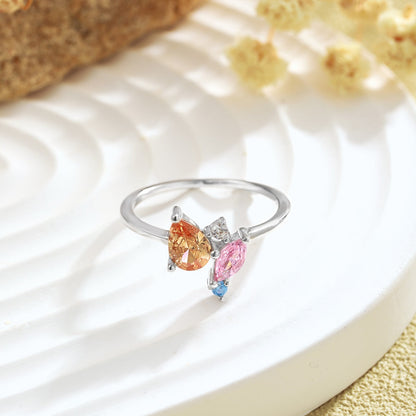 [AURORA]Radiant Colorful Multi Cut Daily Ring