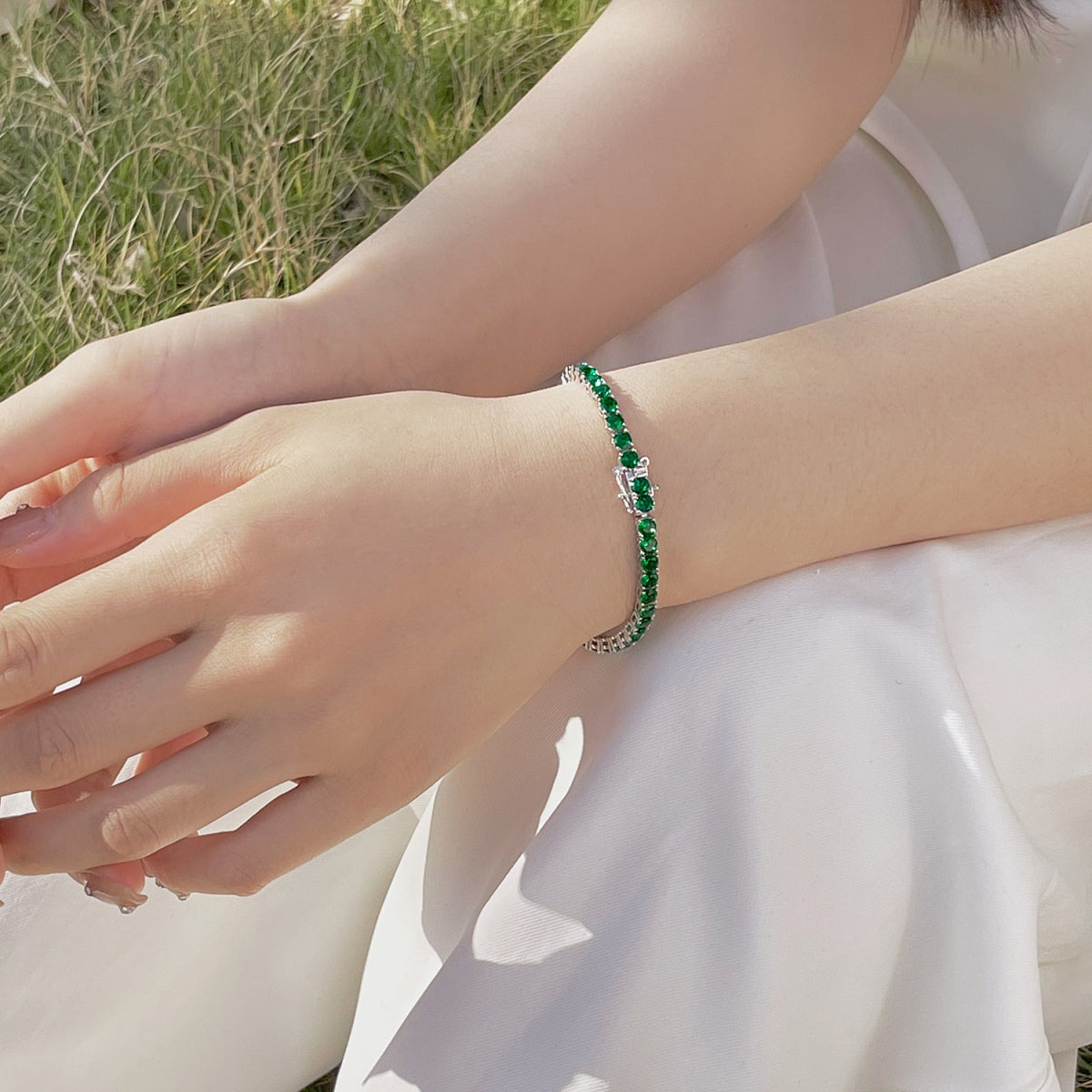 [AURORA]Radiant Colorful Round Cut Party Bracelet