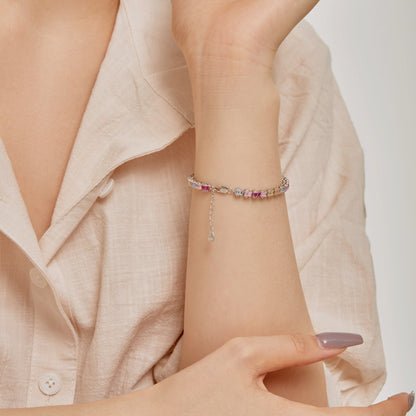 [AURORA]Delicate Colorful Emerald Cut Party Bracelet