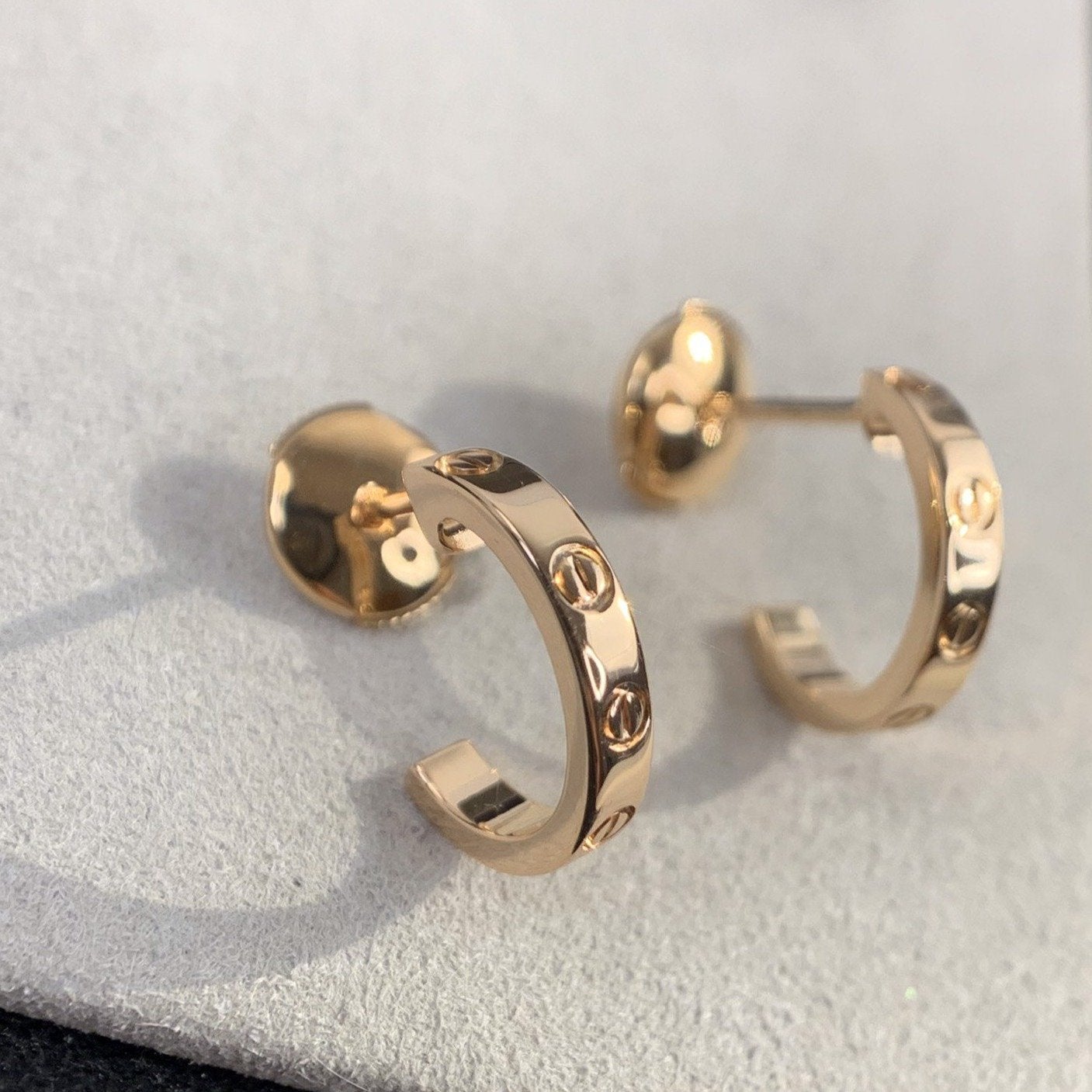 [AURORA]LOVE EARRINGS 2.65MM PINK GOLD