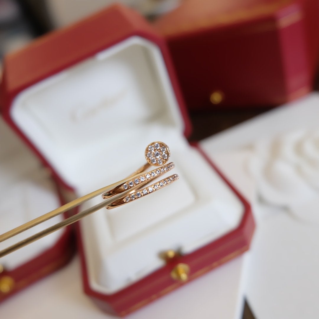 [AURORA]JUSTE RING 1,8 MM ROTGOLD DOPPELREIHIGE DIAMANTEN 