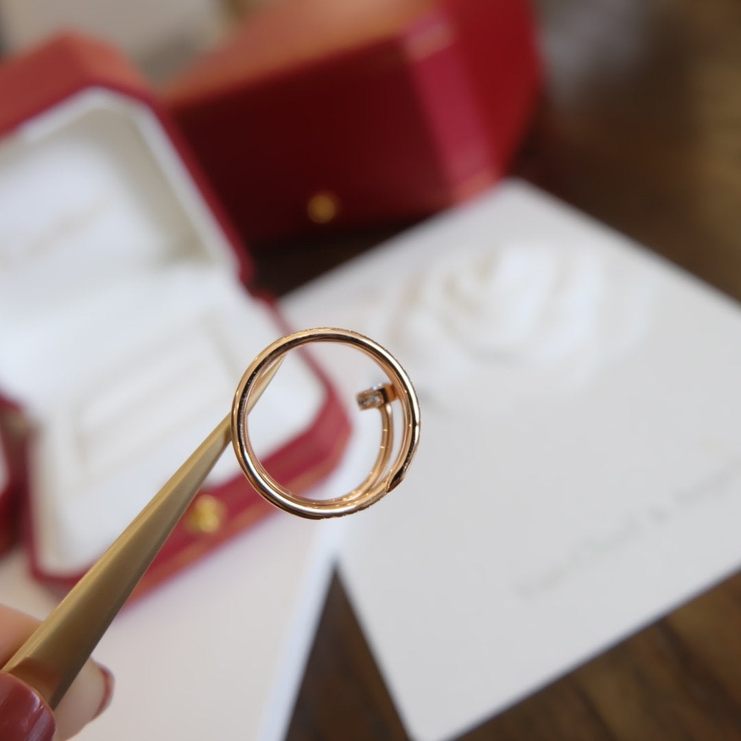 [AURORA]JUSTE RING 1,8 MM ROTGOLD DOPPELREIHIGE DIAMANTEN 