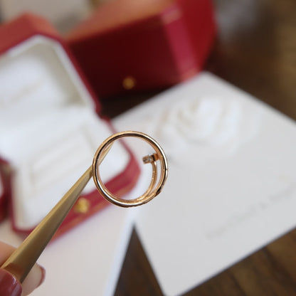 [AURORA]JUSTE RING 1,8 MM ROTGOLD DOPPELREIHIGE DIAMANTEN 