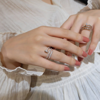 [AURORA]JUSTE リング 1.8mm シルバー ダブルロウ ダイヤモンド