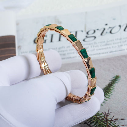 [AURORA]SERPENTI-ARMBAND ROSA GOLD MALACHIT 