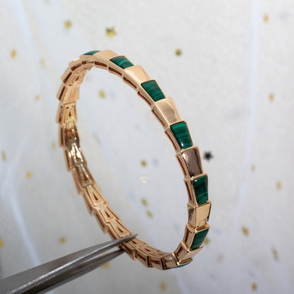 [AURORA]SERPENTI-ARMBAND ROSA GOLD MALACHIT 