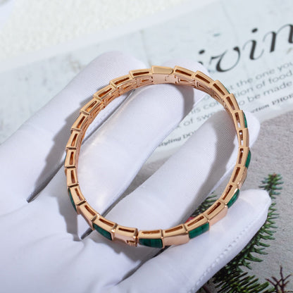 [AURORA]SERPENTI-ARMBAND ROSA GOLD MALACHIT 