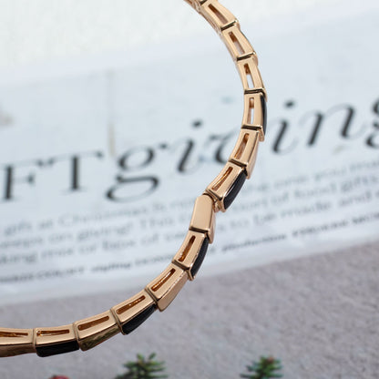[AURORA]SERPENTI-ARMBAND ROSA GOLD ONYX