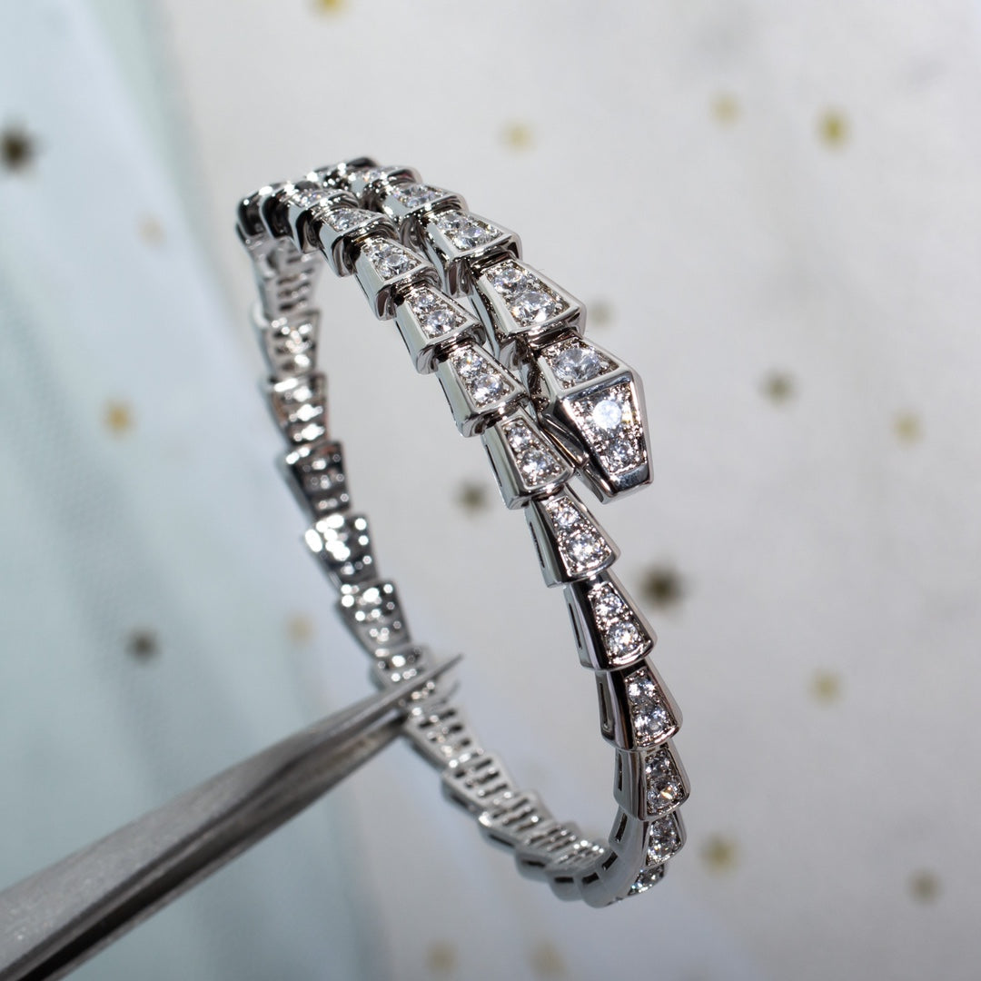 [AURORA]SERPENTI ARMBAND 6MM SILBER DIAMANT 