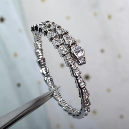 [AURORA]SERPENTI ARMBAND 6MM SILBER DIAMANT 