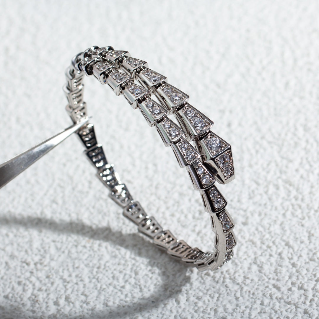 [AURORA]SERPENTI ARMBAND 6MM SILBER DIAMANT 