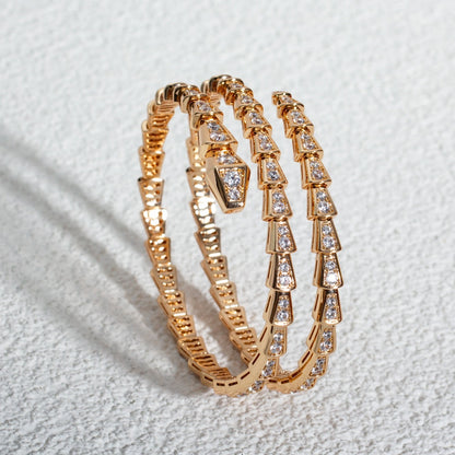 [AURORA]SERPENTI BRACELET PINK GOLD DIAMOND DOUBLE ROW