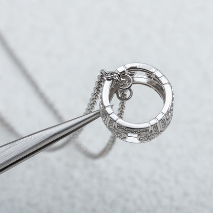 [AURORA]PARENTESI NECKLACE SILVER DIAMOND