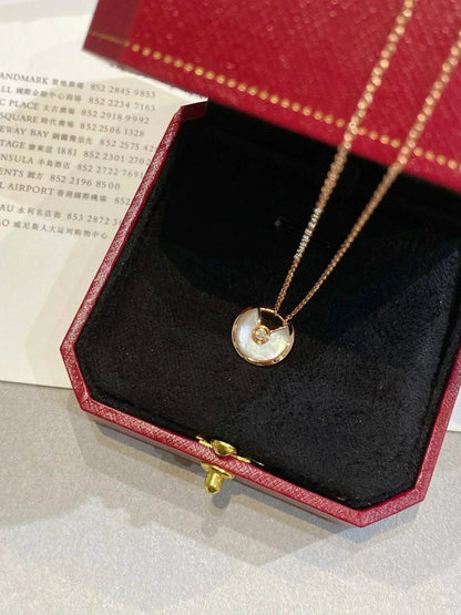 [AURORA]アミュレット ローズゴールド モップネックレス