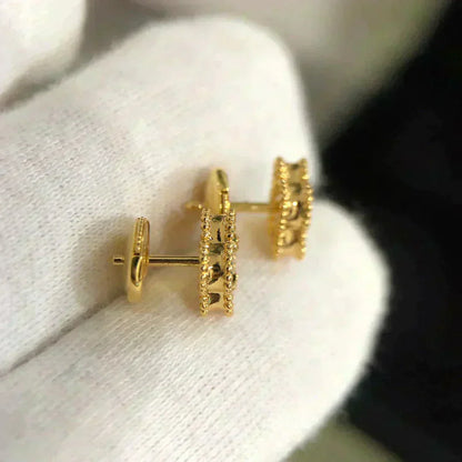 [basloveJW]CLOVER MINI 9,5MM MALACHIT OHRRINGE