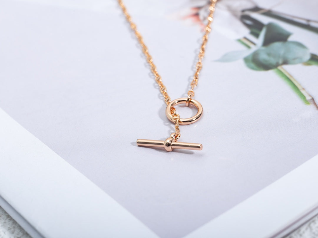 [AURORA]ECHAPPEE NECKLACE PINK GOLD