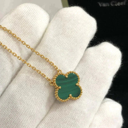 [basloveJW]CLOVER 15MM MALACHIT EINZELNE BLUMENKETTE