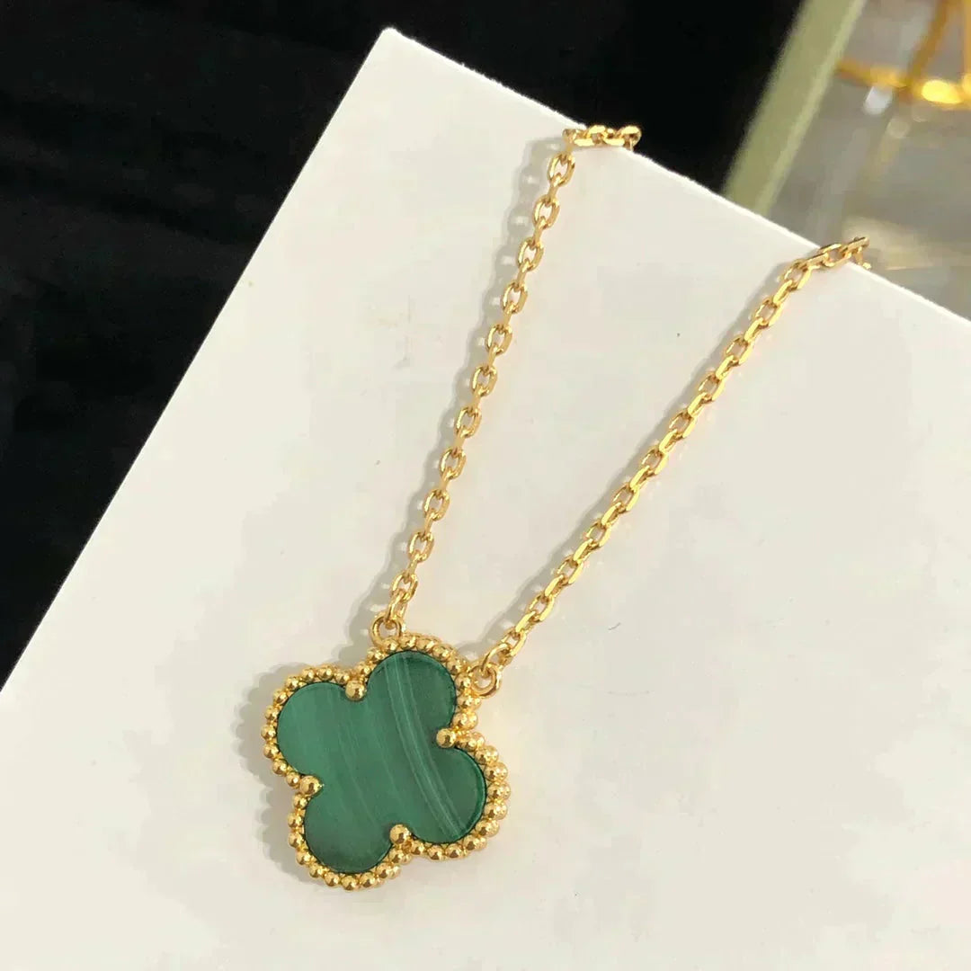 [basloveJW]CLOVER 15MM MALACHIT EINZELNE BLUMENKETTE