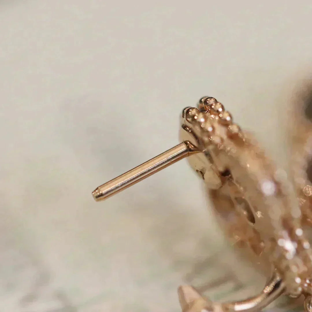 [AURORA]CLOVER MEDIUM 1 MOTIFS FUll DIAMOND EARRINGS