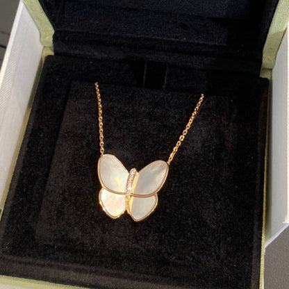 [basloveJW] SCHMETTERLINGS-HALSKETTE AUS GOLD MIT DIAMANTEN