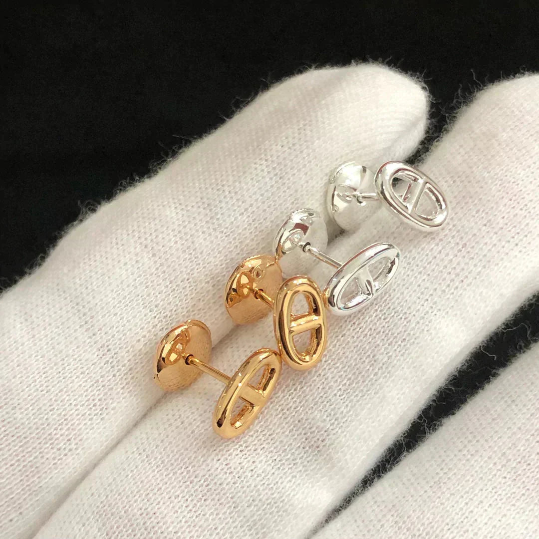 [AURORA]CHAINE KLEINE OHRRINGE GOLD UND SILBER